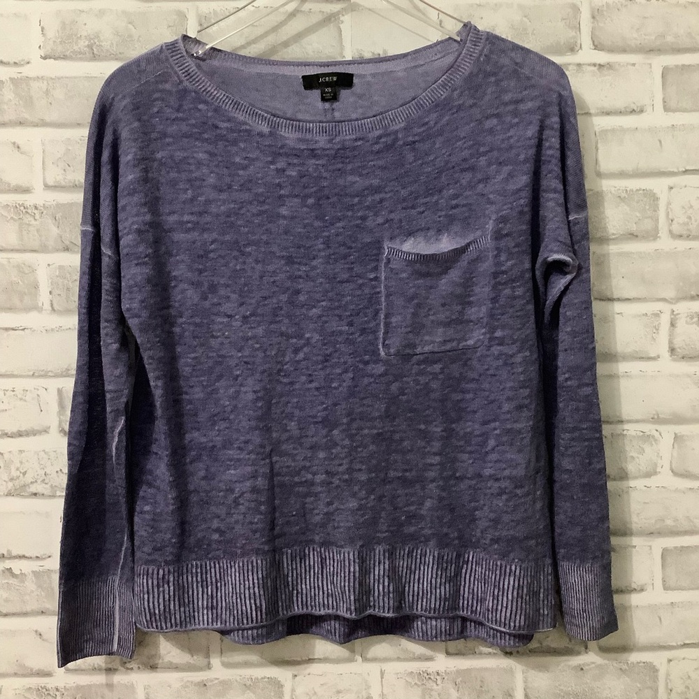 J. Crew Purple XS Knitting Long Sleeve loose fit Top (674)
